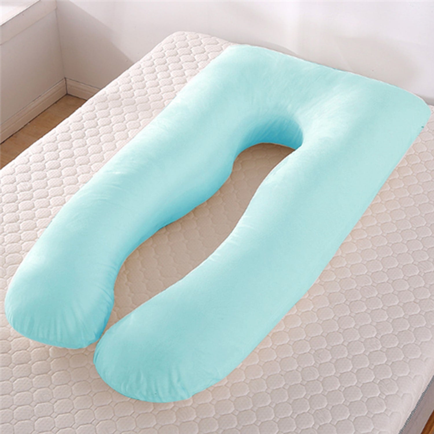 Women's U Shaped Full Body Pregnancy Pillow for Side Sleeping with Plush Fiber Fill - Image 2