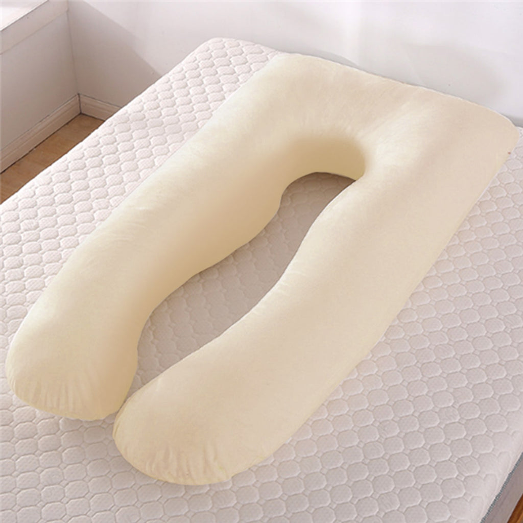 Women's U Shaped Full Body Pregnancy Pillow for Side Sleeping with Plush Fiber Fill - Image 9