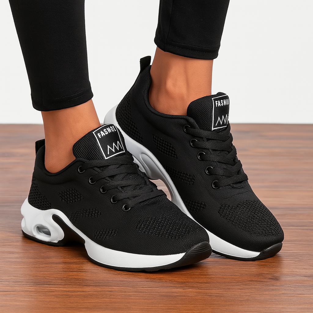 Women's Walking Shoes and Casual Sneakers with Mesh Knit and Air Cushion Sole - Image 1