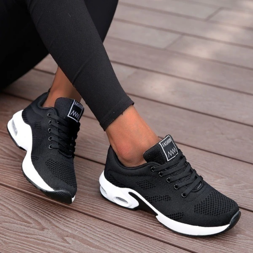 Women's Walking Shoes and Casual Sneakers with Mesh Knit and Air Cushion Sole - Image 2