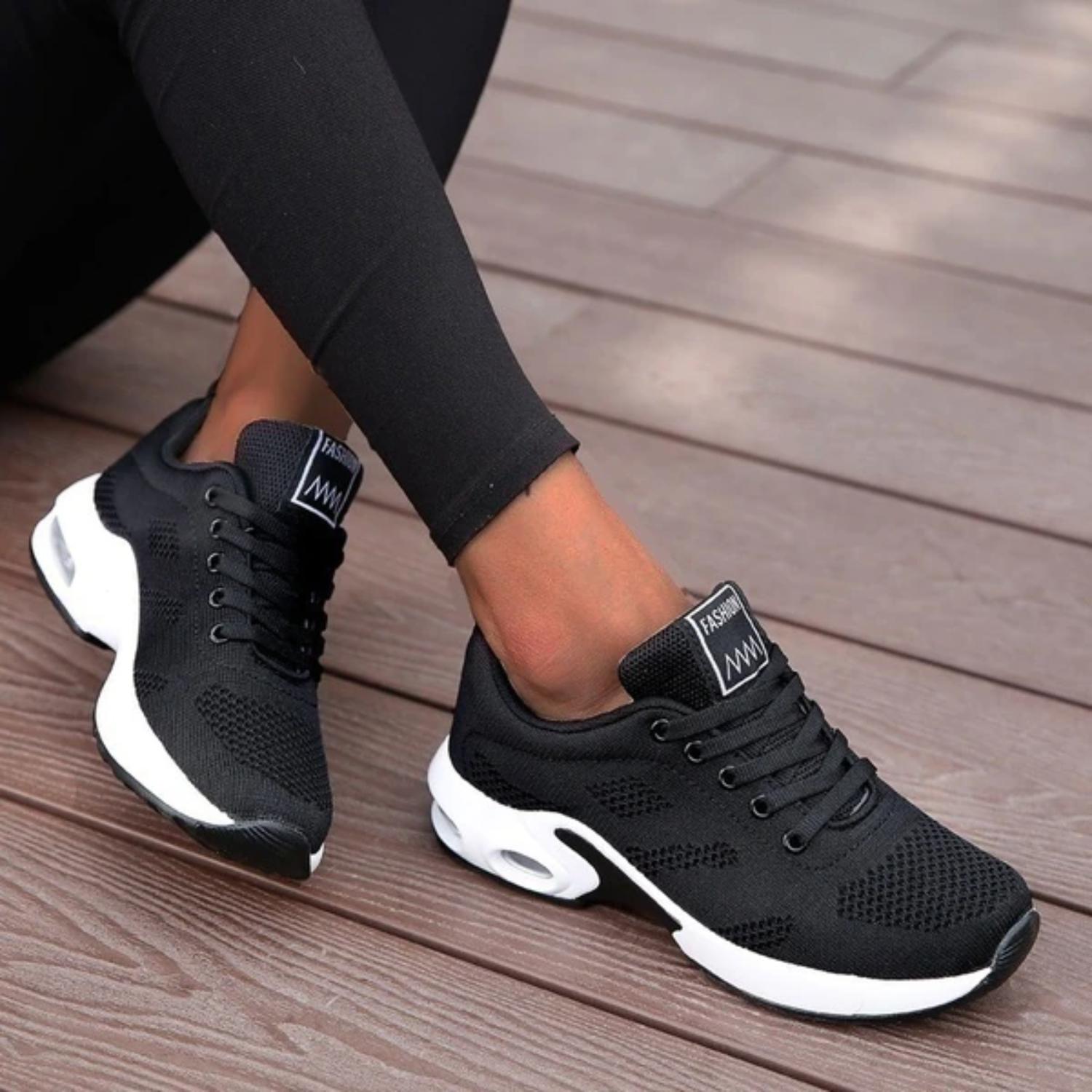 Women's Walking Shoes and Casual Sneakers with Mesh Knit and Air Cushion Sole - Image 2