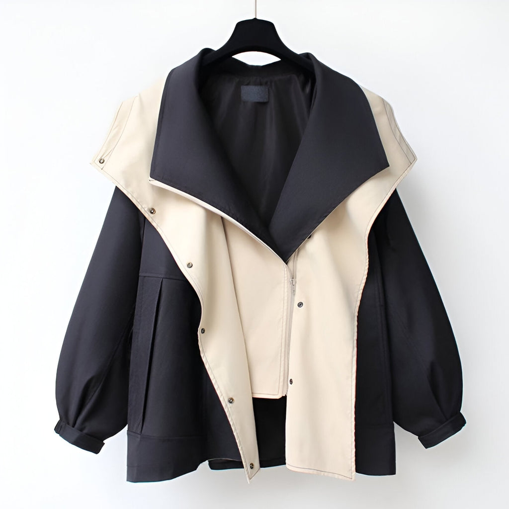 Women's Waterproof Windbreaker Jacket with Drawstring Hood and Snap Buttons - Image 3