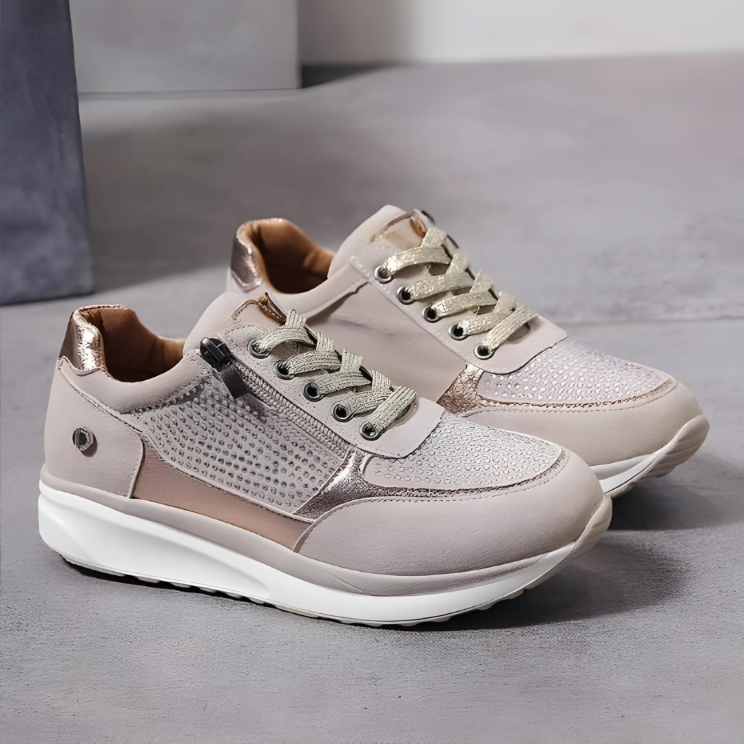 Women's Wedge Sneakers with Side Zipper Lace-Up Casual Work Shoe with Wide Toe Box - Image 6