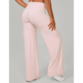 Women's Wide Leg Pull on High Waisted Pants with Elastic Waist and Stretch Fabric - Image 1
