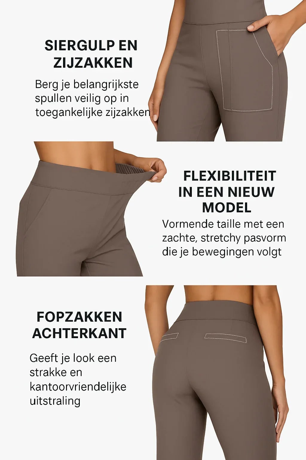 Women's Wide Leg Pull on High Waisted Pants with Elastic Waist and Stretch Fabric - Image 16