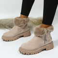 Women's Winter Ankle Boots with Faux Fur Lining and Lug Sole - Image 1