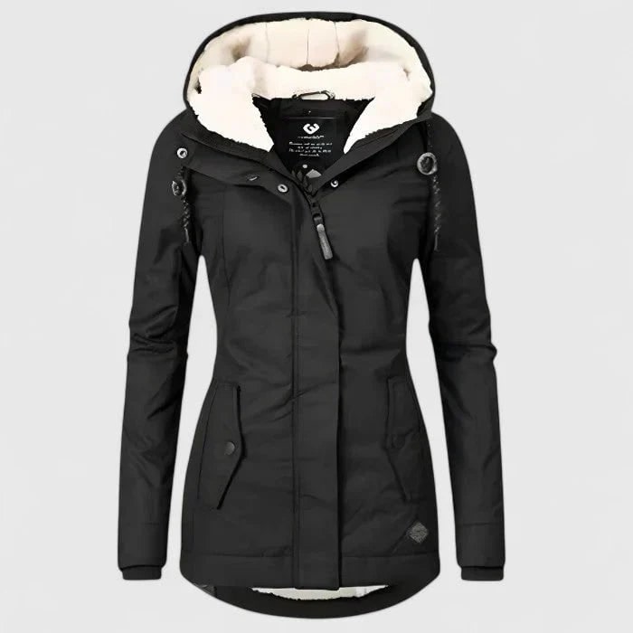 Women's Winter Jacket with Sherpa Fleece Lining and Waterproof Hooded Coat Shell - Image 1