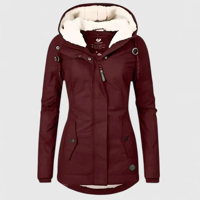 Women's Winter Jacket with Sherpa Fleece Lining and Waterproof Hooded Coat Shell - Image 4