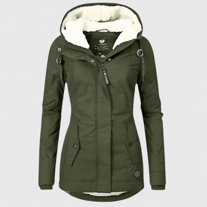 Women's Winter Jacket with Sherpa Fleece Lining and Waterproof Hooded Coat Shell - Image 5