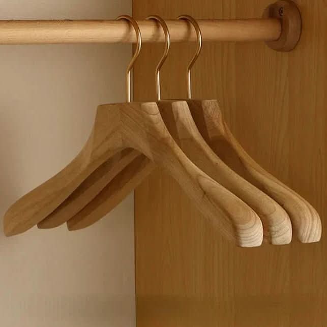 Wooden Clothes Hangers with Shoulders and Bar for Closet Organization - Image 6