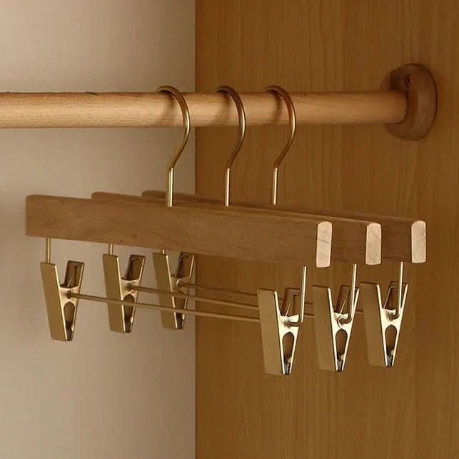 Wooden Clothes Hangers with Shoulders and Bar for Closet Organization - Image 9
