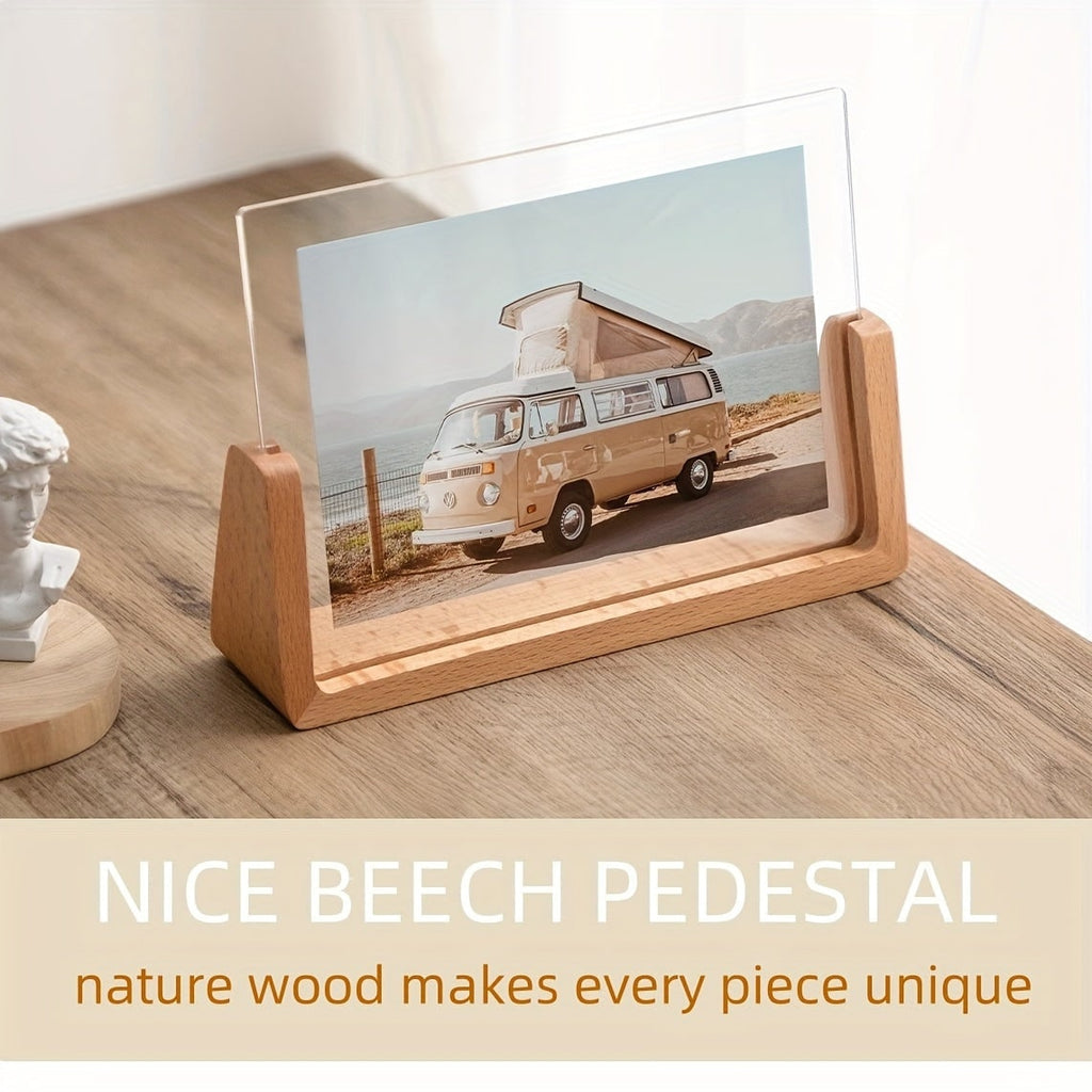 Wooden Tabletop Picture Frame with U-Shaped Base and Clear Acrylic Panels 11 X 14 - Image 11