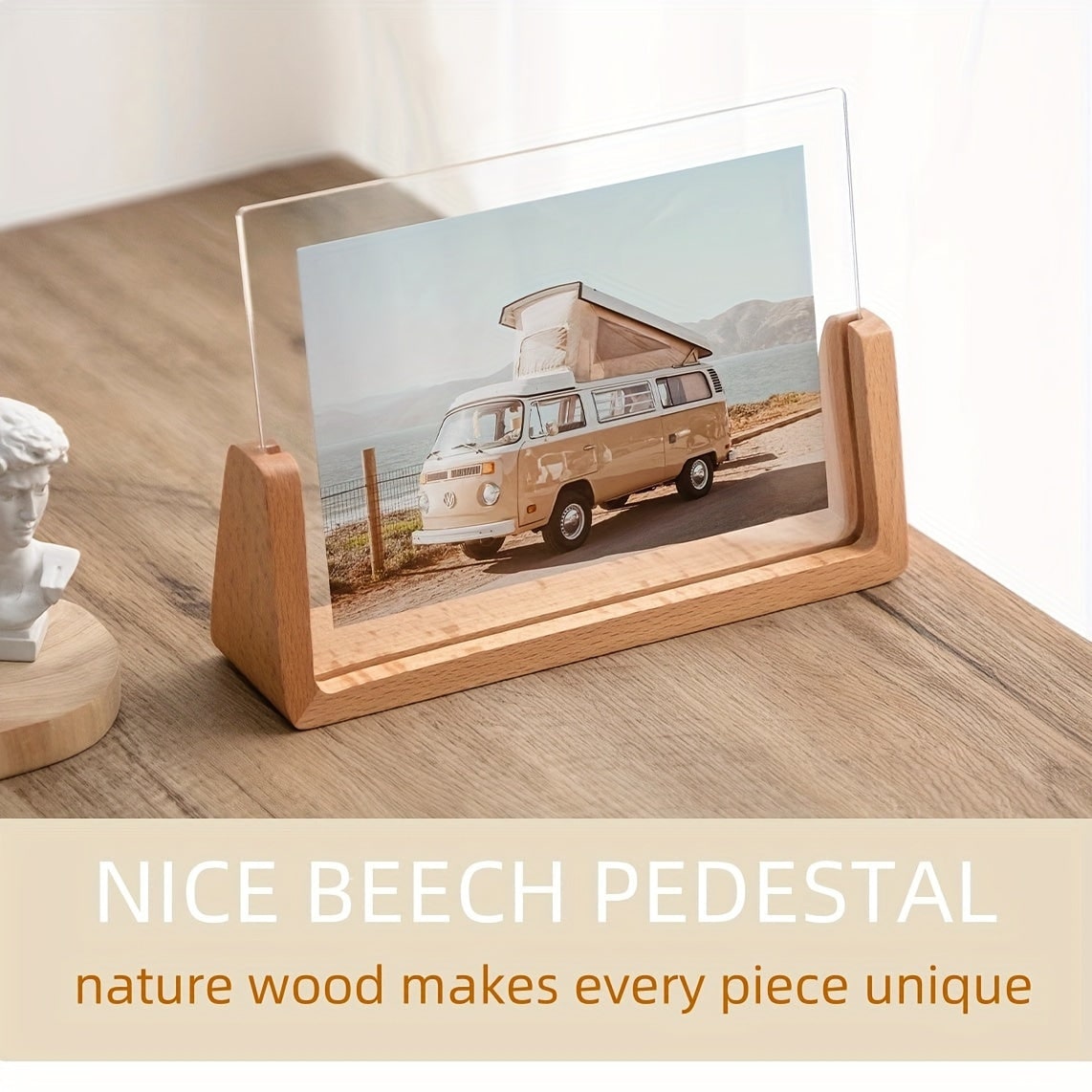 Wooden Tabletop Picture Frame with U-Shaped Base and Clear Acrylic Panels 11 X 14 - Image 11