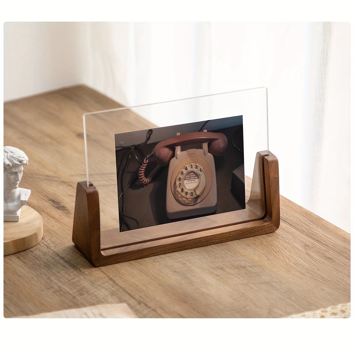 Wooden Tabletop Picture Frame with U-Shaped Base and Clear Acrylic Panels 11 X 14 - Image 8