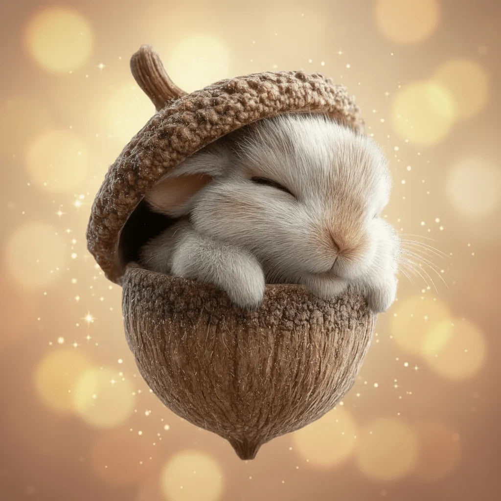 Woodland Animal Acorn Christmas Ornaments with 3D Printed Design and Hanging Loop - Image 1