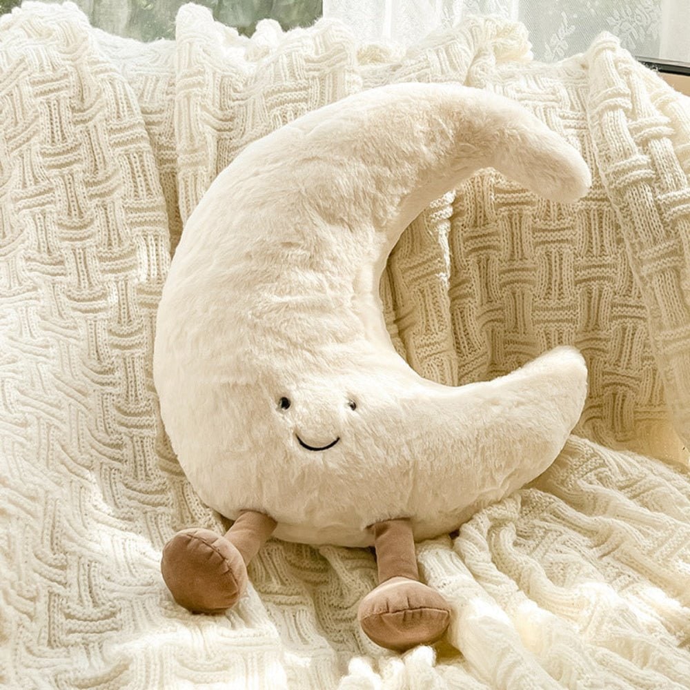 Yellow Plush Throw Pillow Decorative Celestial Embroidered Legs Soft Stuffed - Image 7