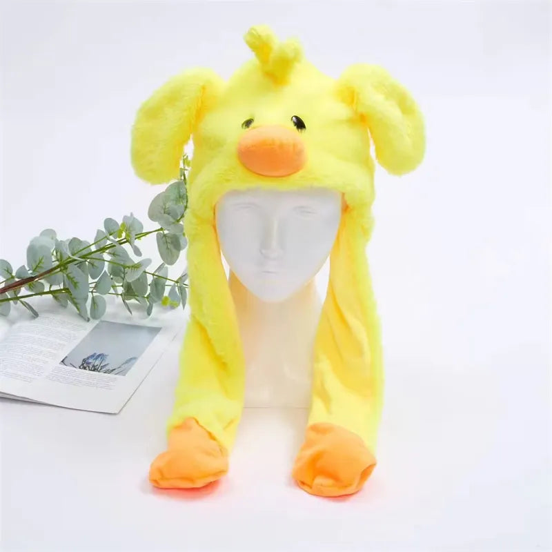 Interactive Bunny Ears Hat for Kids and Adults – Cute Plush Hat with Moving Ears for Play, Costumes and Gifts