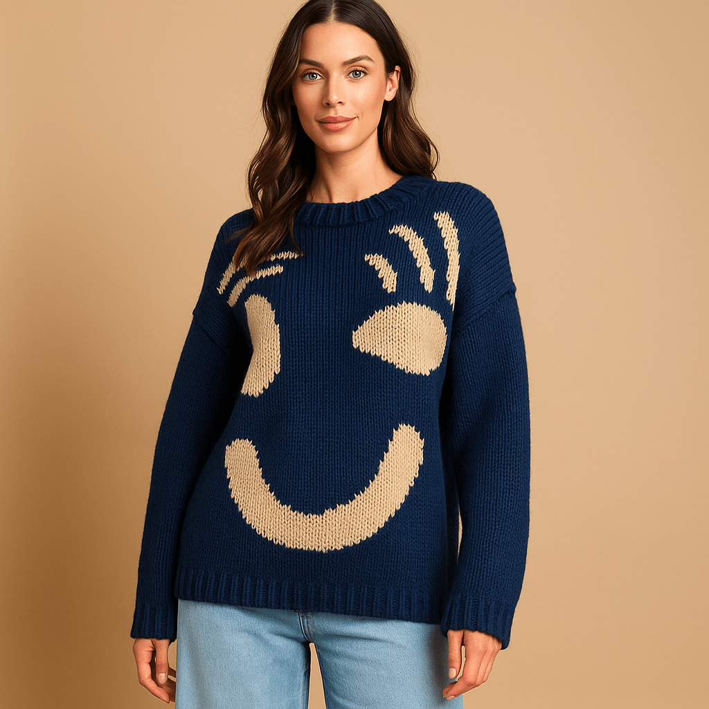 Cozy Oversized Cotton Sweater - Chic Knit Design