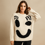 Cozy Oversized Cotton Sweater - Chic Knit Design