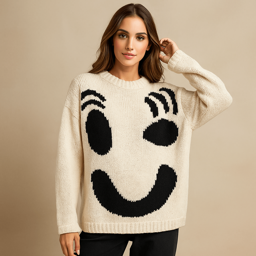 Cozy Oversized Cotton Sweater - Chic Knit Design