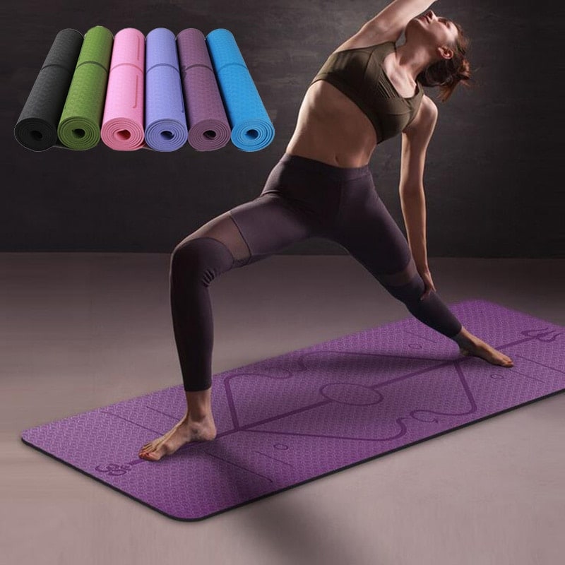 Yoga Mat Folding Exercise with Thick Cushioned Foam and Body Alignment Lines for Beginners - Image 16