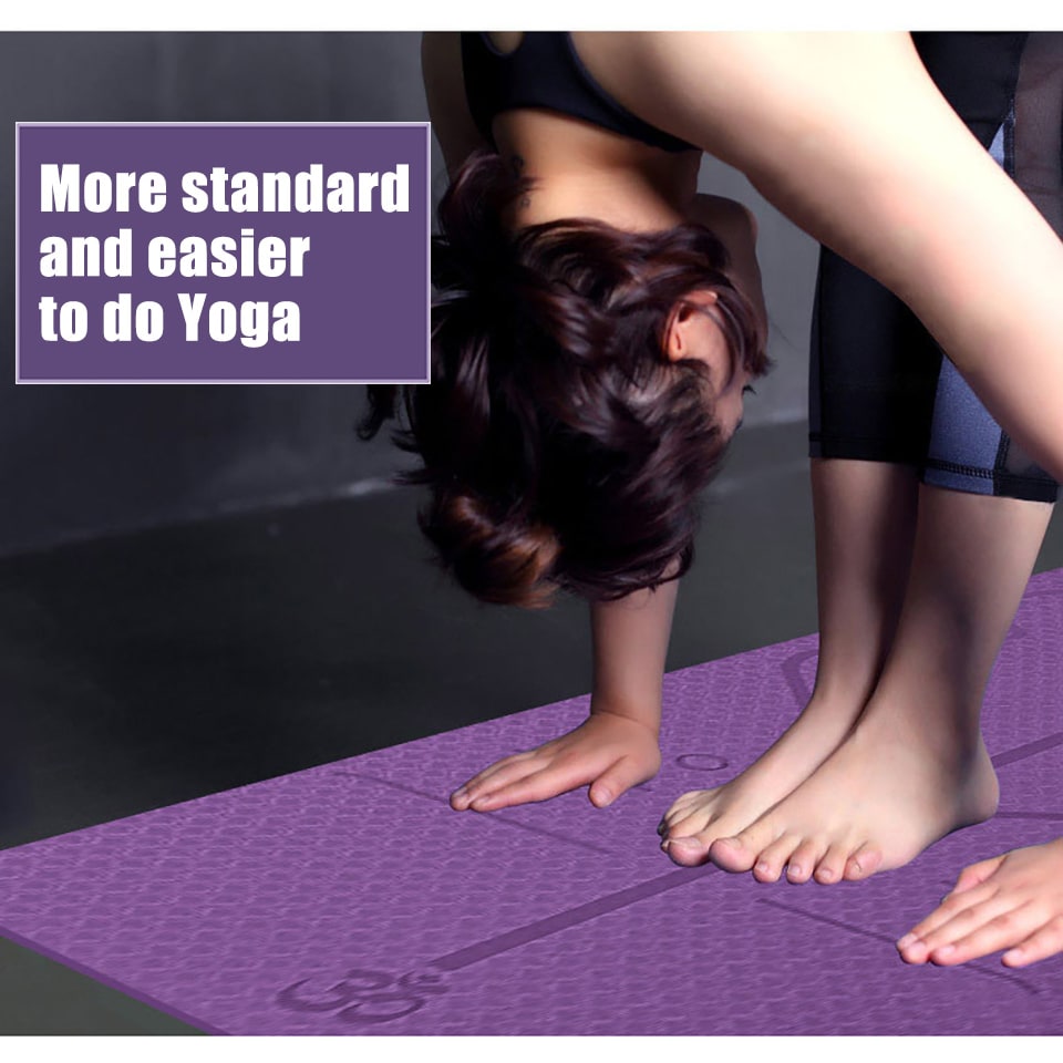 Yoga Mat Folding Exercise with Thick Cushioned Foam and Body Alignment Lines for Beginners - Image 2