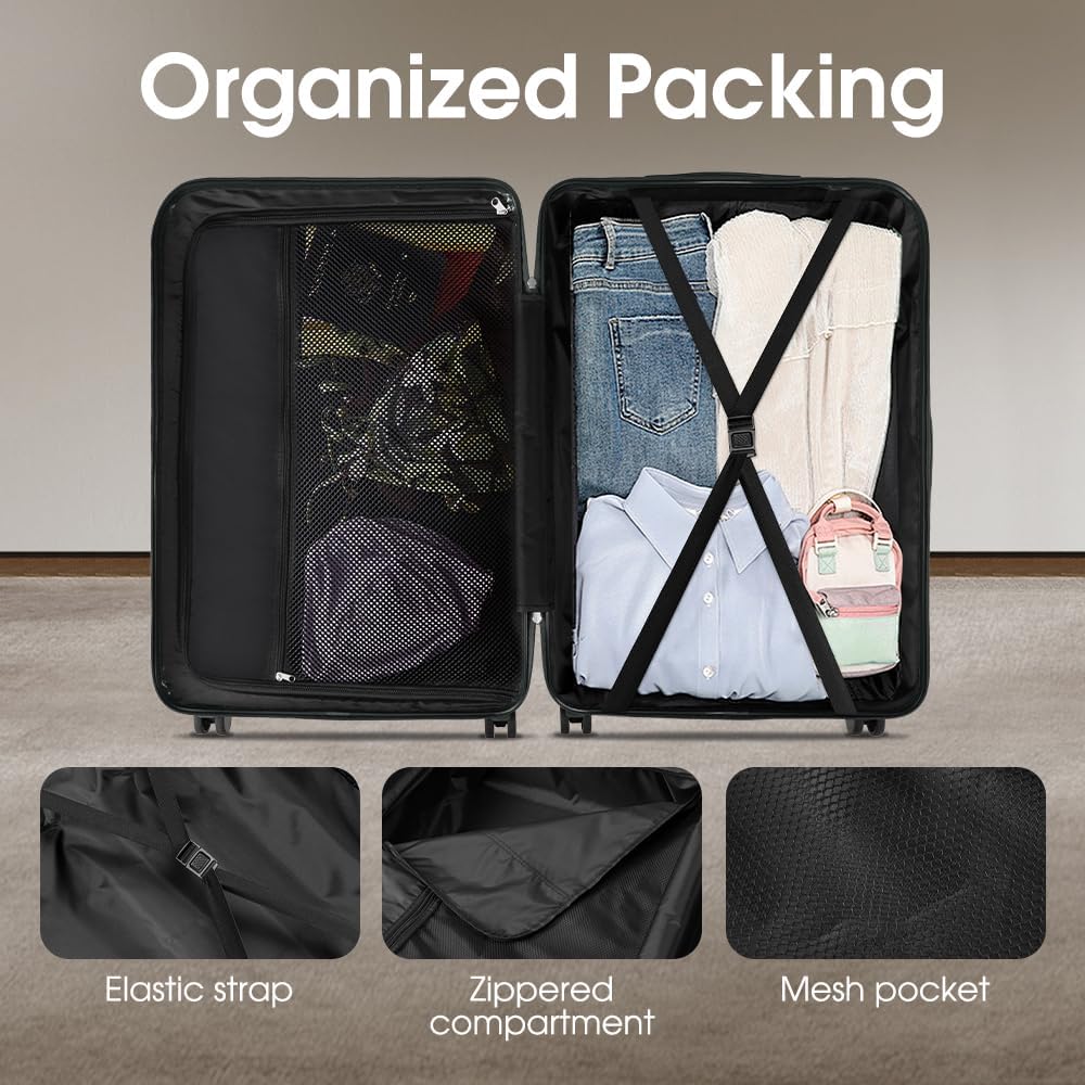 Hardshell Suitcase with Spinner Wheels and TSA Lock – Lightweight Durable Luggage for Business and Travel